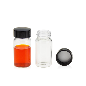 Vial de vidrio transparente con tapón de rosca  10mL
