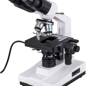 Microscopio biológico binocular con iluminación LED regulable