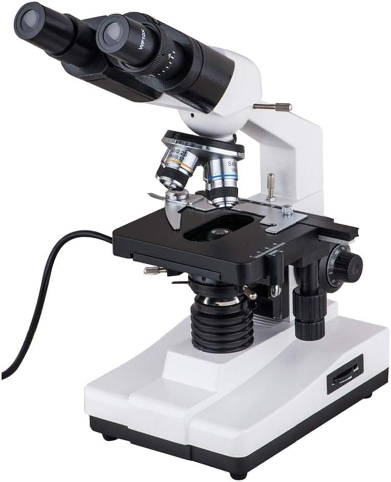 Microscopio biológico binocular con iluminación LED regulable